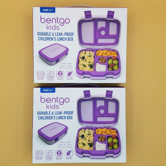 Bentgo Kids Lunch Box, Purple, BPA Free Dishwasher Safe, School lunch box - Picture 1 of 2